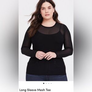 Black Sheer Mesh Top Size 3 Never worn, tags attached